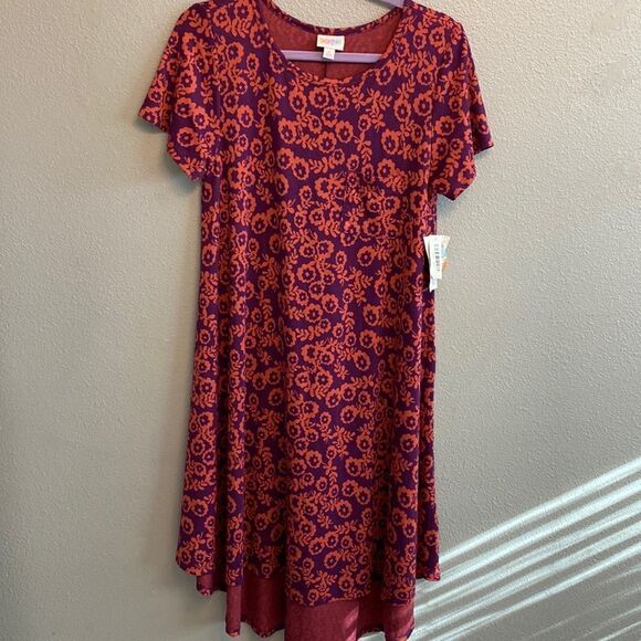 NWT- LuLaRoe- purple print Carly dress- size Small - Picture 1 of 8